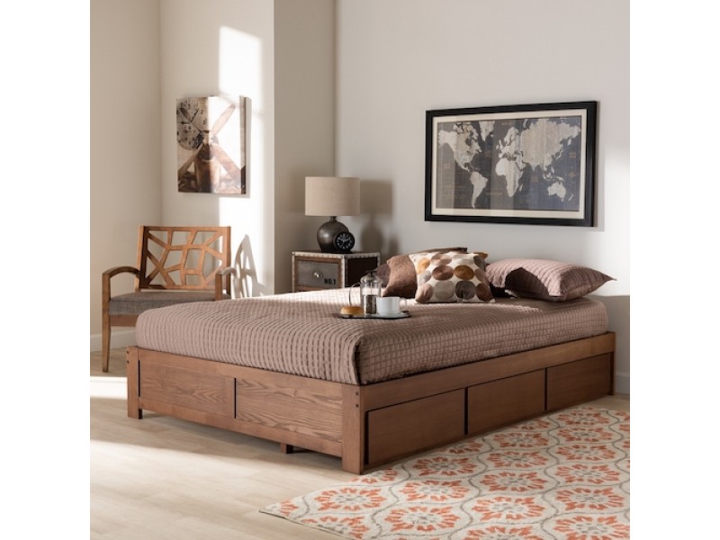 Baxton Studio Wren Platform Storage Bed Frame
