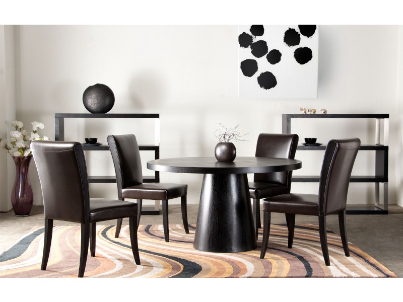 Diamond Sofa Set of Two Leather Dining Side Chair with Wood Leg - ON SALE!
