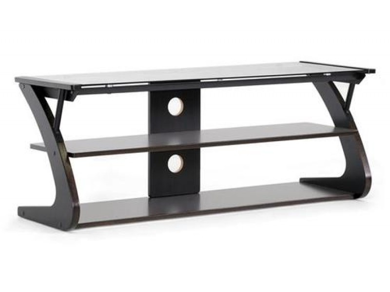 Baxton Studio Sculpten Modern TV Stand W/ Glass Shelves