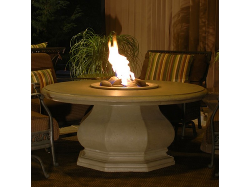 American Fyre Designs Chat Height Octagon Firetable W/ Concrete Top