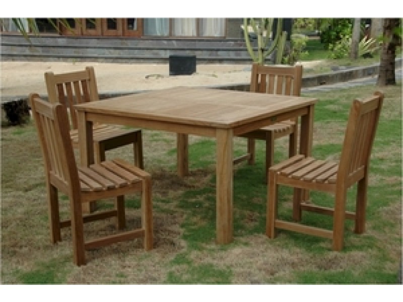 Anderson Teak Windsor 47" Square Table and Classic Dining Side Chair