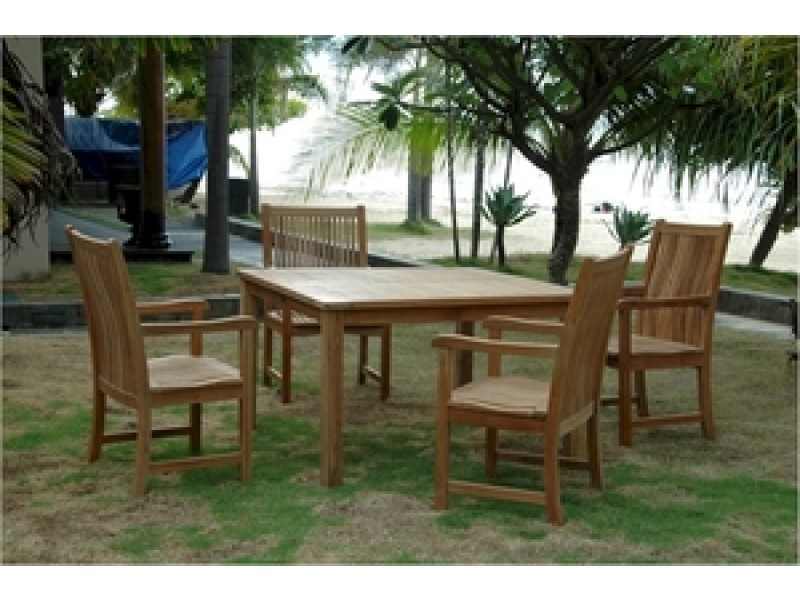 Anderson Teak Windsor 47" Square Table and Chicago Armchair