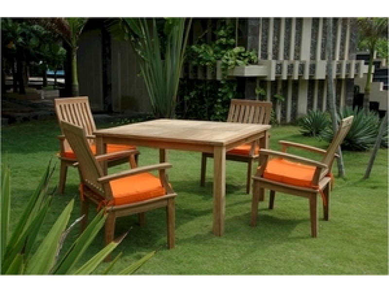 Anderson Teak Windsor 47" Square Table and Brianna Dining Armchair