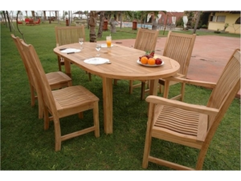 Anderson Teak Bahama 78" Oval Ext. Table with Chicago Dining Armchair and Chicago Dining Chair