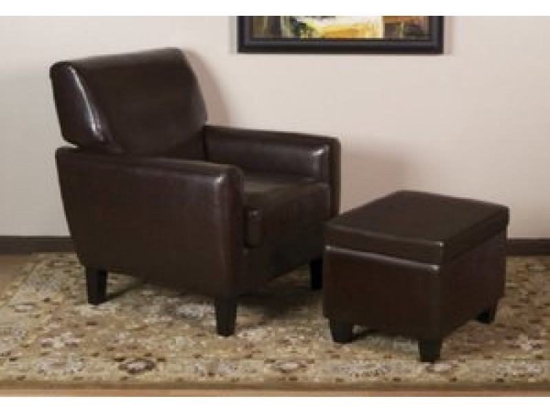 Avenue Six Palmetto Sofa Arm Chair & Storage Accent Ottoman