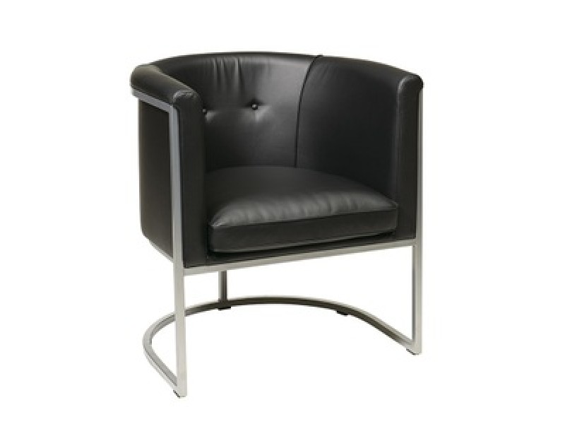 Avenue Six Captains Chair Black Faux Leather with Powder Coating