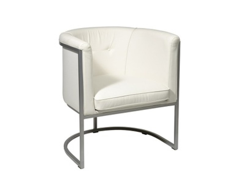 Avenue Six Captains Chair White Faux Leather with Powder Coating