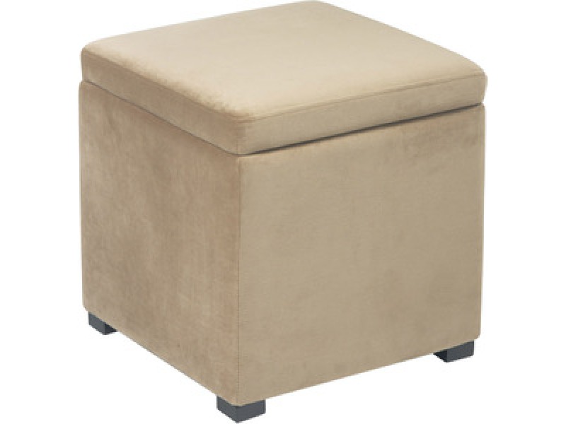 Avenue Six Detour Storage Cube with Tray in Coffee Velvet Fabric