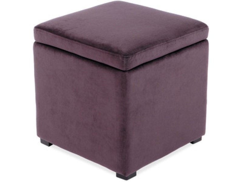 Avenue Six Detour Storage Cube with Tray in Purple Velvet Fabric