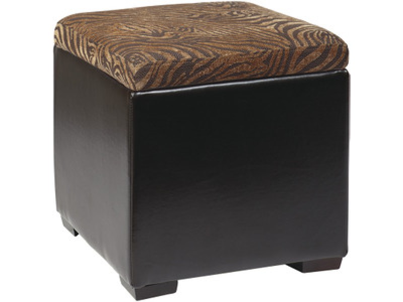 Avenue Six Detour Storage Cube with Tray in Wild Espresso/Eco Leather Fabric