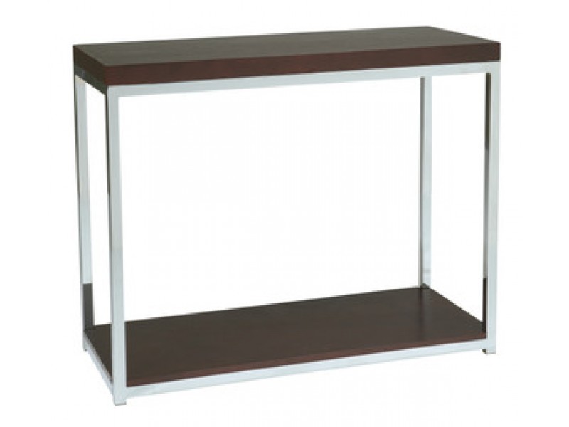 Avenue Six Wall Street Foyer Table in Chrome/Espresso Finish