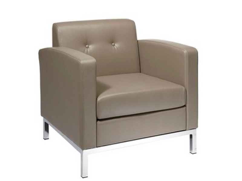 Avenue Six Wall Street Arm Chair - Smoke Faux Leather