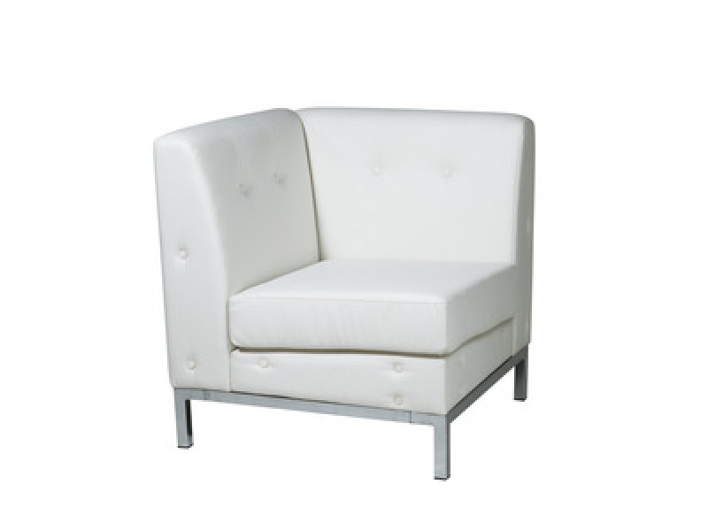 Avenue Six Wall Street Corner Chair White Faux Leather