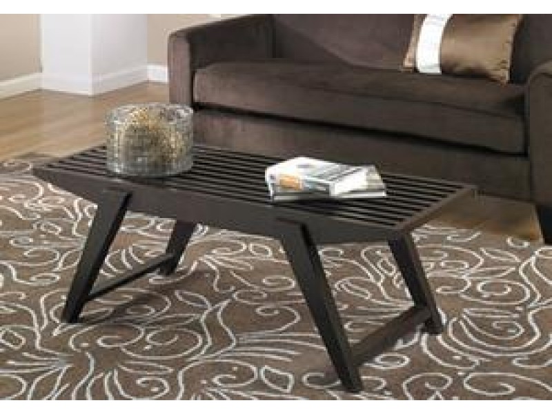 Avenue Six Lane Slat Wooden Seat Bench Table