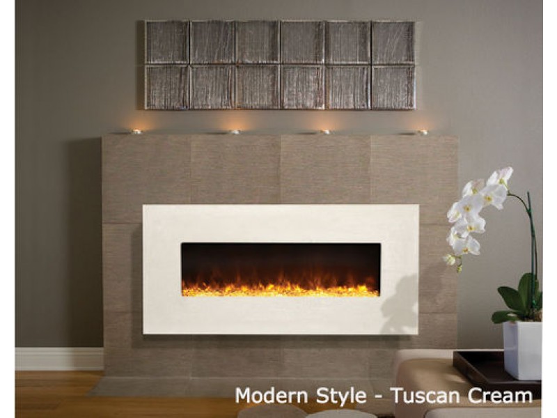 Amantii Artisan 39 3/8" Electric Fireplace-51" x 24" Concrete Surround