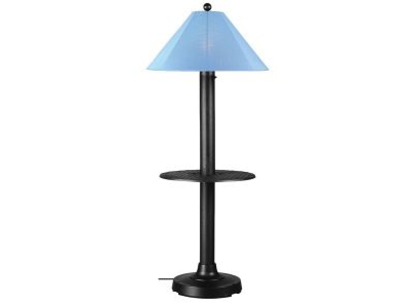 Patio Concepts Catalina 63.5" Floor Table Lamp - 3" with Sky Blue Sunbrella Shade Fabric