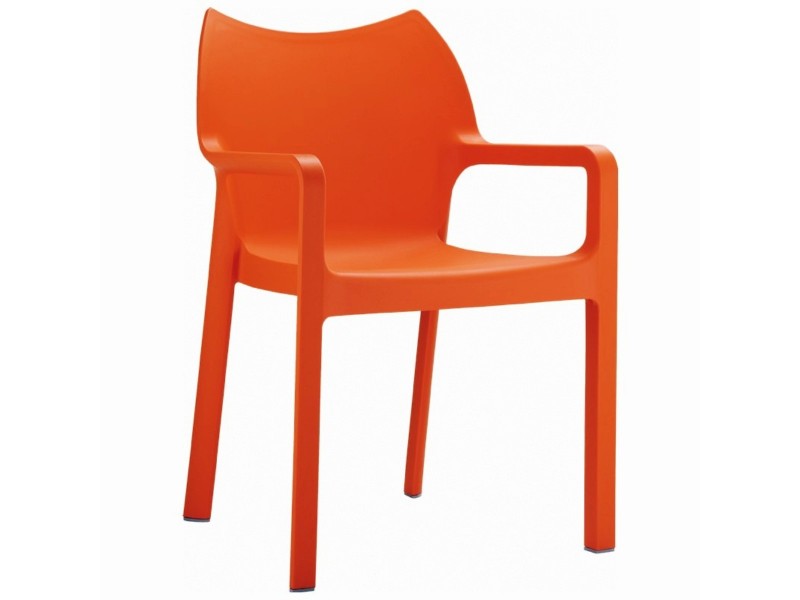 Compamia Diva Resin Outdoor Dining Arm Chair Orange - Set of 4