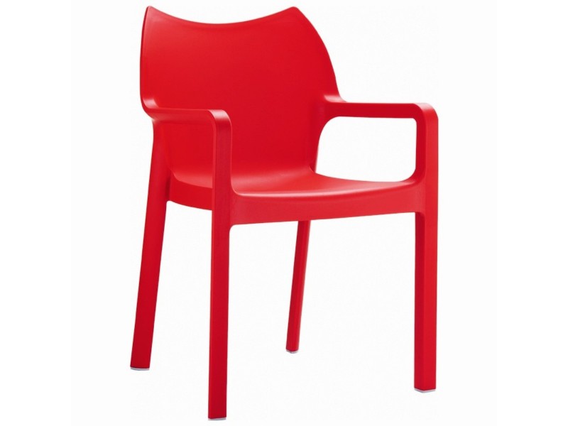 Compamia Diva Resin Outdoor Dining Arm Chair Red - Set of 4