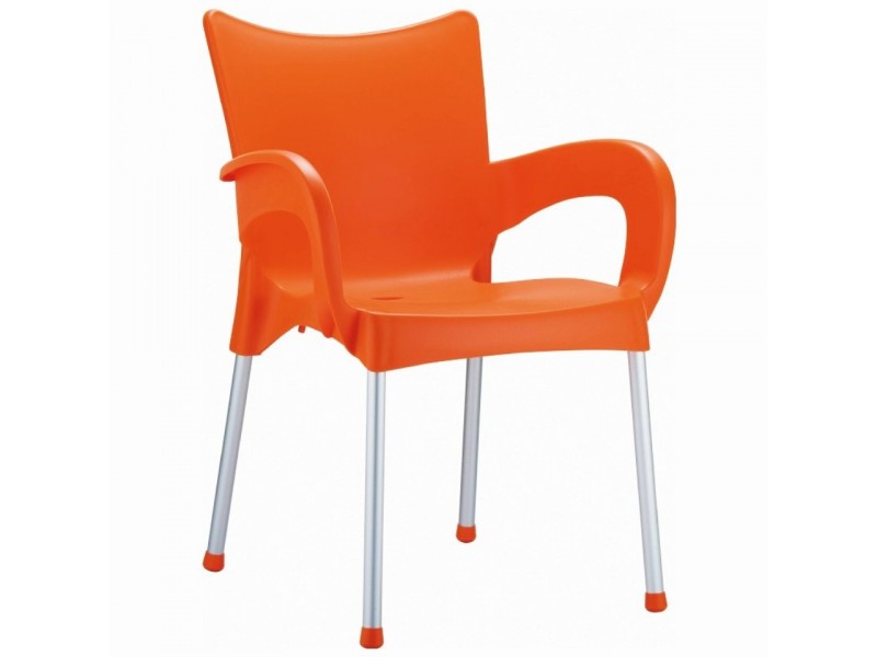 Compamia Romeo Resin Dining Arm Chair Orange - Set of 4