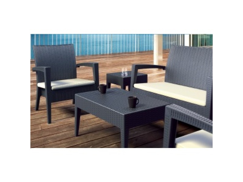 Miami Rectangle Resin Coffee Table Brown