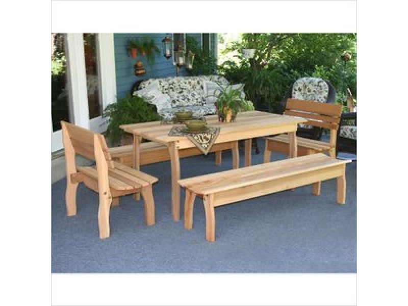 Creekvine Designs 58 x 32 Cedar Gathering Dining Set