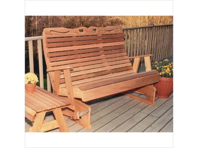 Creekvine Designs 5-Ft Cedar Country Hearts Rocking Glider