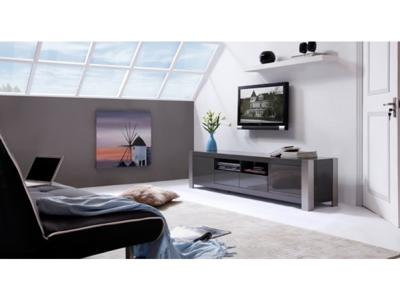 B-Modern Composer TV Stand -  Gray Perspective
