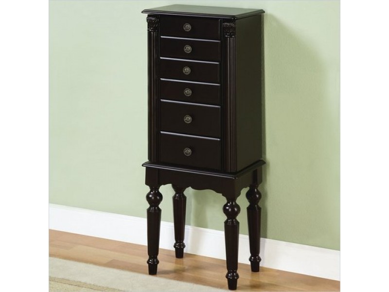 Powell Jewelry Armoire in Ebony Black