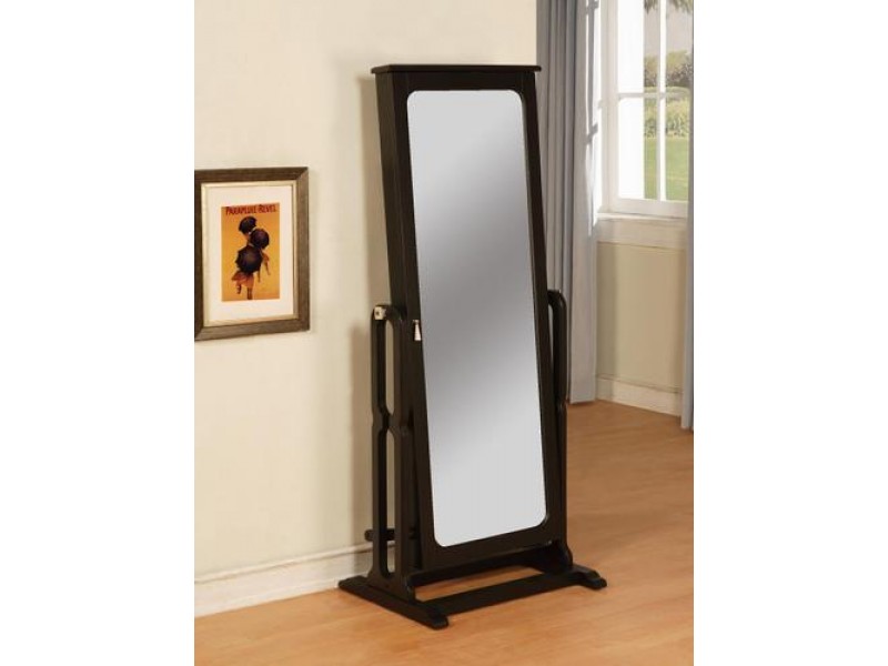 Powell Antique Black Cheval Mirror Jewelry Wardrobe
