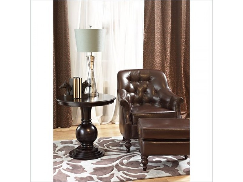 Powell Round Accent Table in Espresso