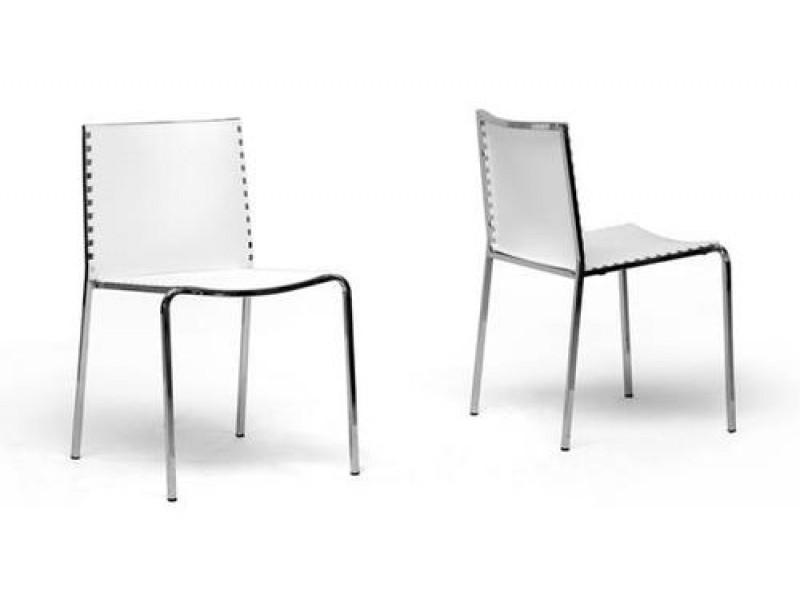 Baxton Studio Gridley White Plastic Modern Dining Chair - Set of 2