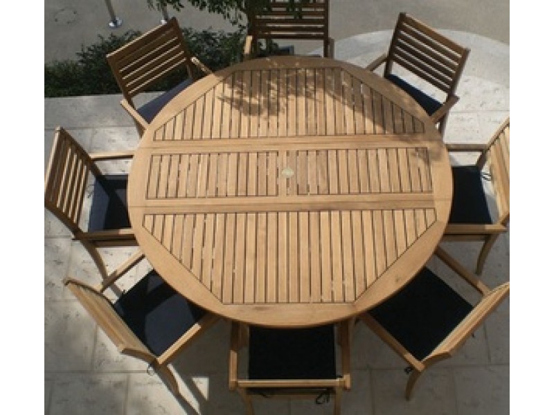 Royal Teak 6' Drop Leaf Table - Round