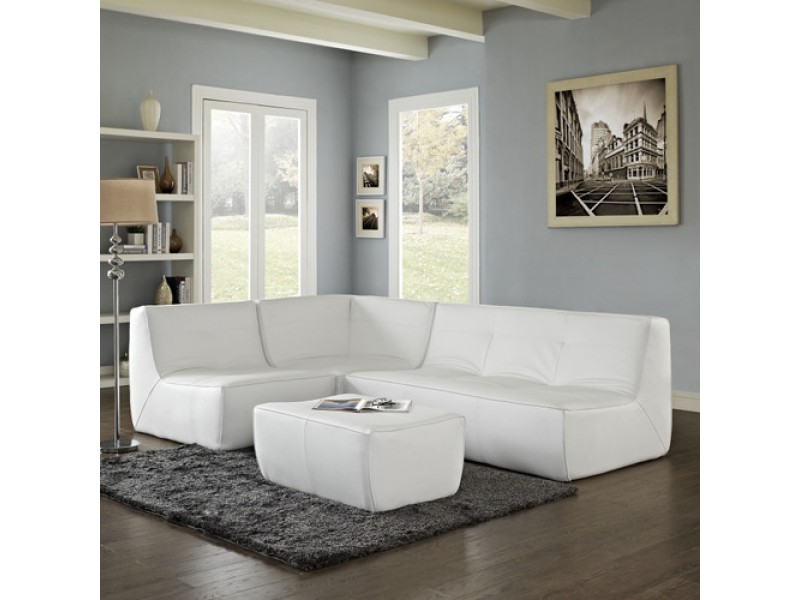 Modway Align 4 Piece Leather Sectional Sofa