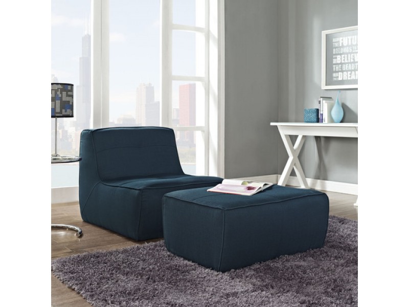 Modway Align 2 Piece Upholstered Armchair and Ottoman Set