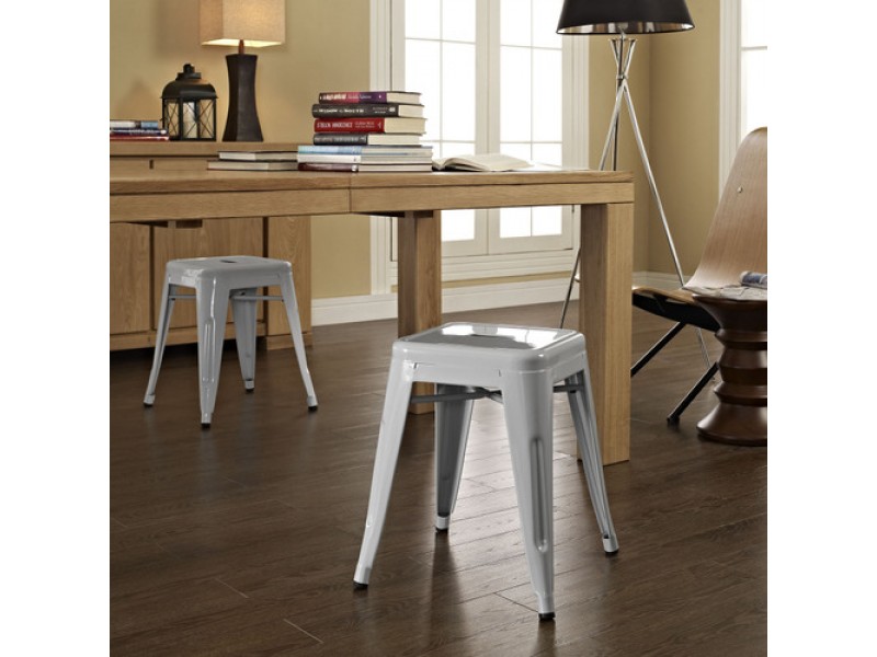 Modway Gathering Stool Set of 2 in Gray