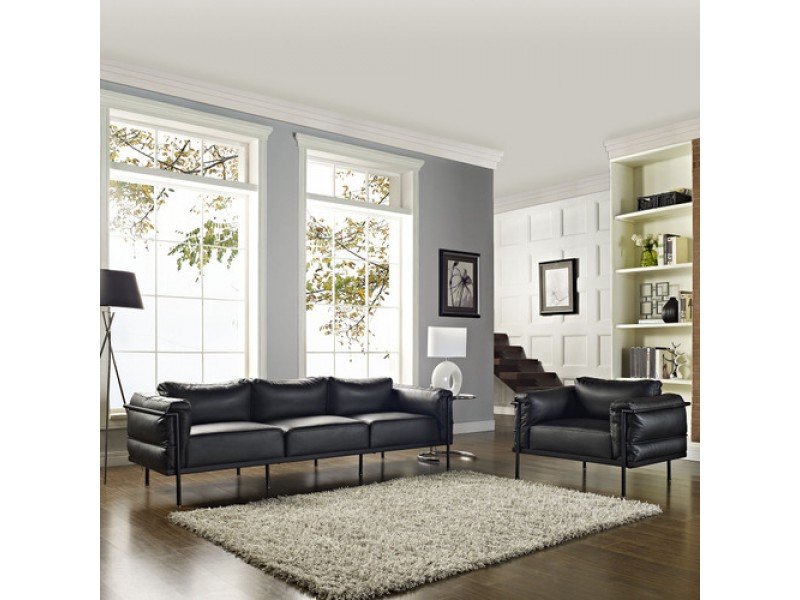 Modway Charles Armchair Loveseat and Sofa Set of 3
