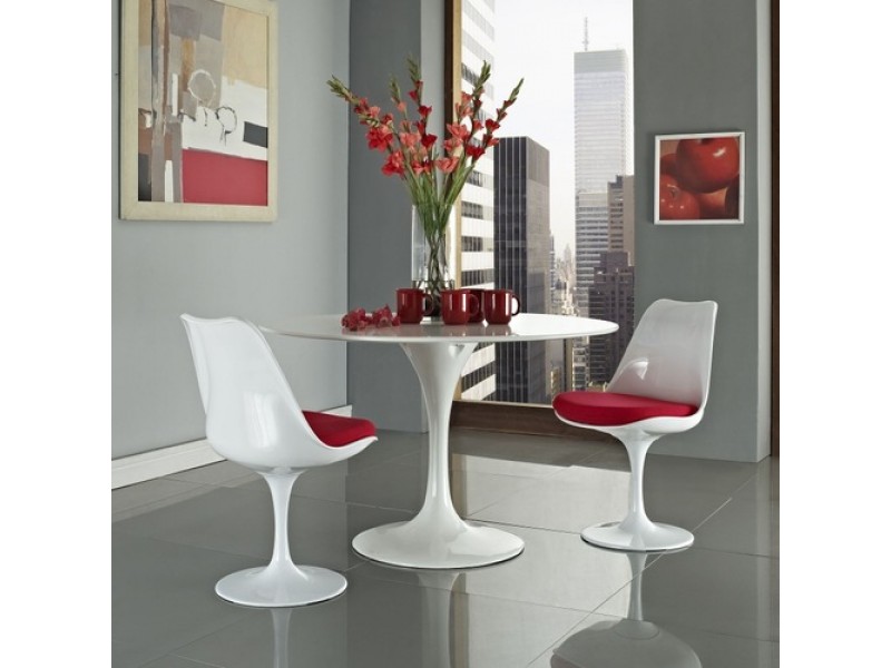 Modway Lippa Dining Side Chair Set of 2 in Red