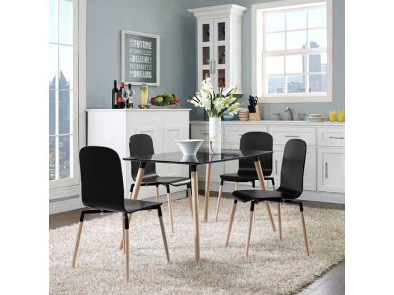 Modway Stack Wood Dining Chairs Set of 4