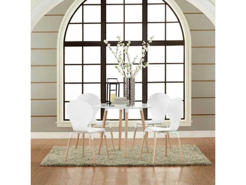 Modway Path Dining Chairs and Circular Table Set of 5