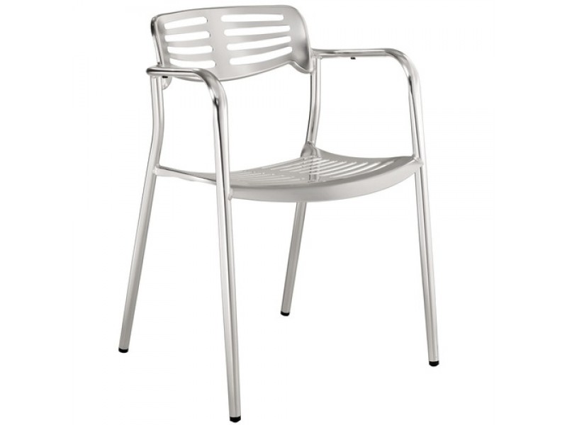 Modway Toledo Dining Armchair in Silver