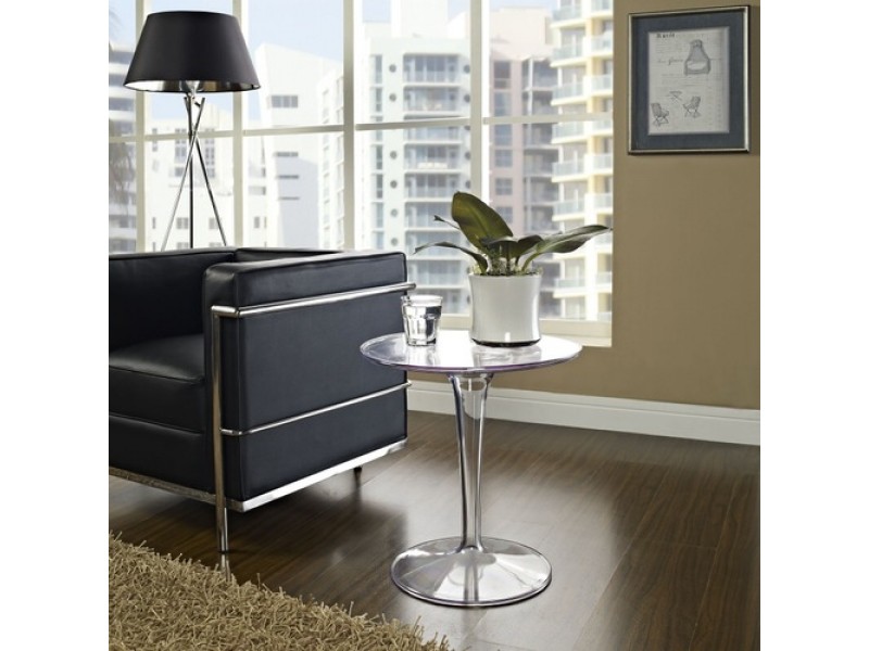 Modway Canvas Side Table in Clear