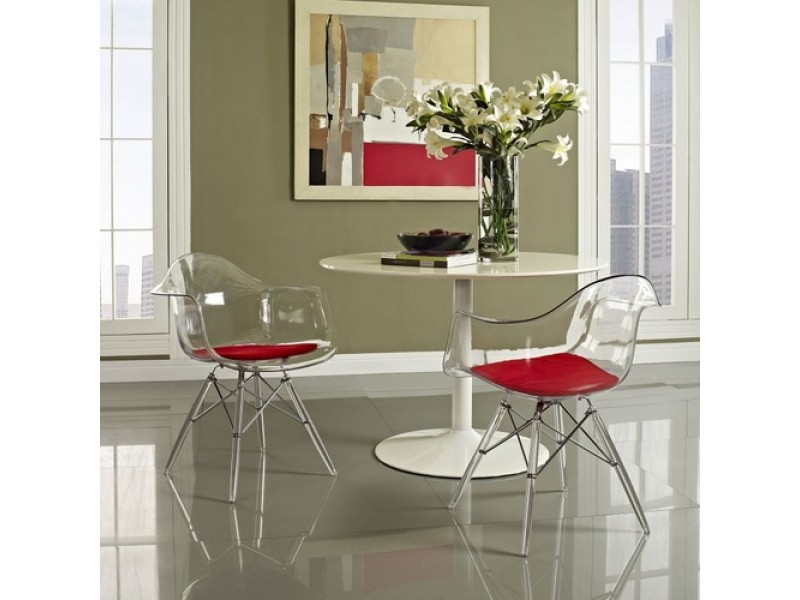 Modway Pyramid Dining Armchair in Red