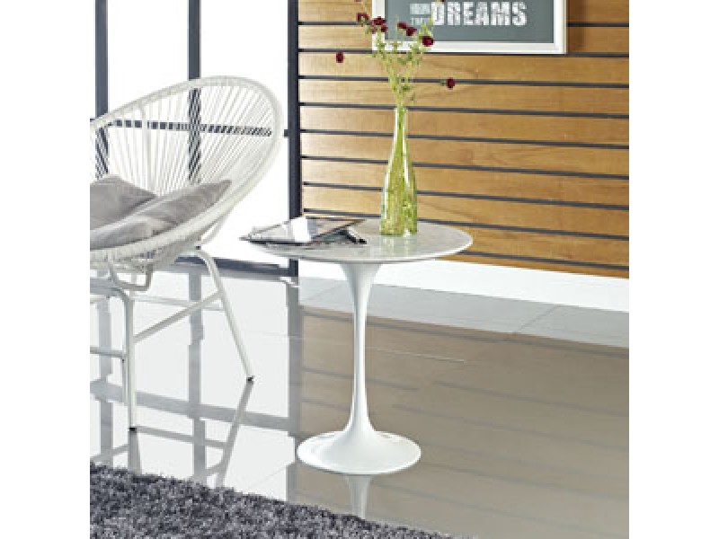 Modway Lippa 20" Side Table in White