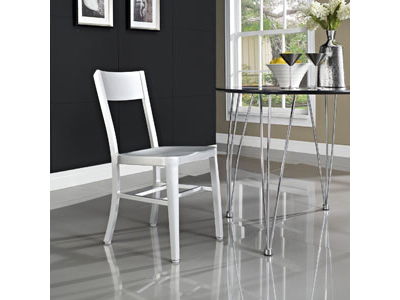 Modway Milan Dining Side Chair in Silver
