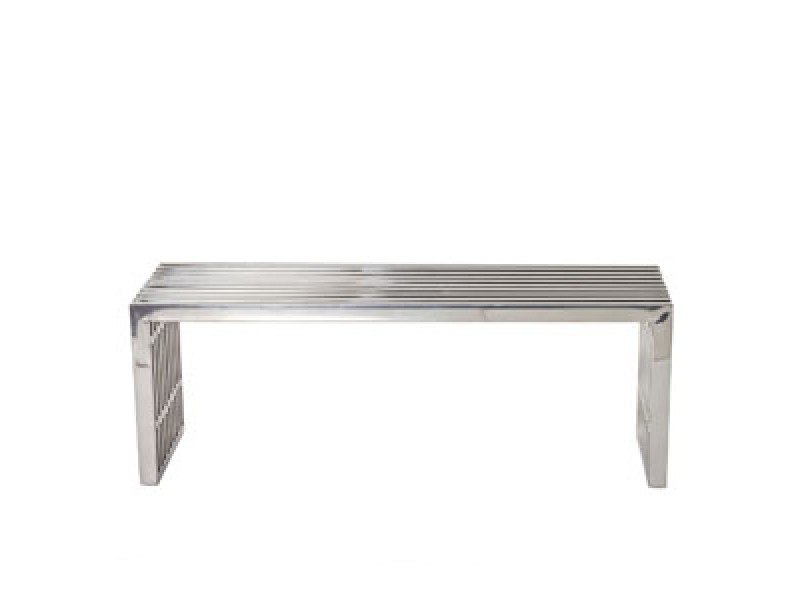 Modway Gridiron Medium Bench in Silver