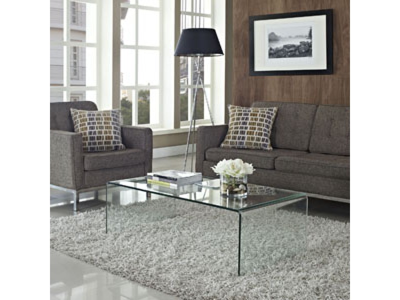 Modway Transparent Coffee Table in Clear