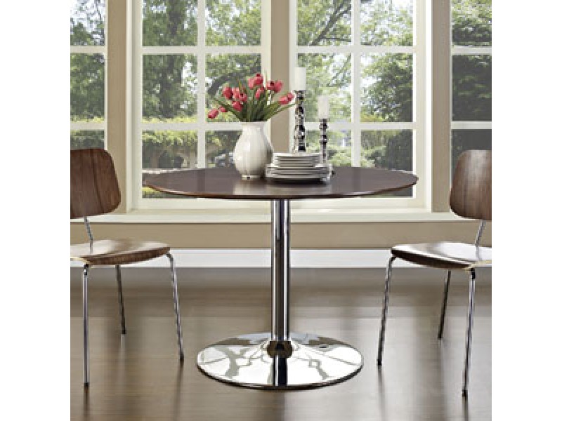 Modway Rostrum Dining Table in Walnut