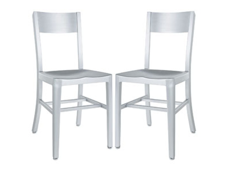 Modway Milan Dining Chairs Set of 2 in Silver