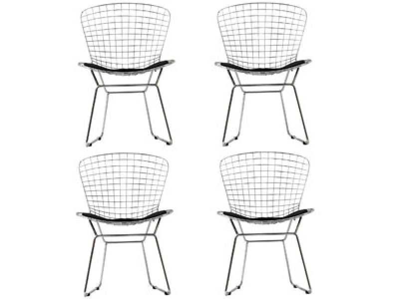 Modway CAD Dining Chairs Set of 4 in Black