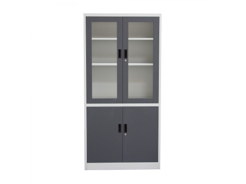 Diamond Sofa 4-Door 5-Shelf Bookcase with Tempered Glass Door Front & Key Lock Entry